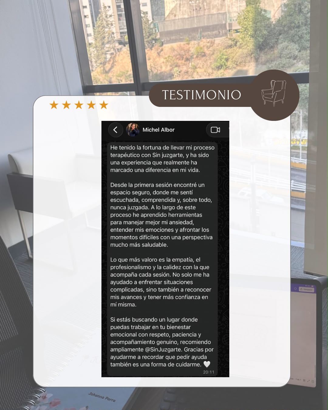 Testimonio de una paciente de Sin Juzgarte